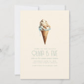 スクープのアイスクリーム誕生日招待状 招待状 (正面)