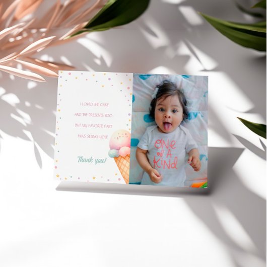 スクープのアイスクリーム誕生日 サンキューカード