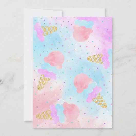 スクープのアイスクリーム誕生日 招待状 (裏面)