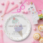 スクープのアイスクリーム赤ちゃんシャワーパープル ペーパープレート (パーティー)