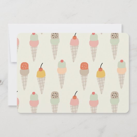 スクープのアイスクリーム1st誕生日の写真 招待状 (裏面)