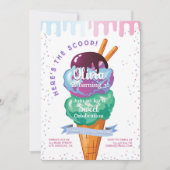 スクープのアイスクリームAny Age誕生日 招待状 (正面)