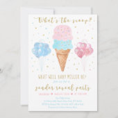 スクープのピンクブルーアイスクリームジェンダーの表示 招待状 (正面)