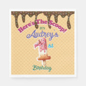 スクープのワッフルコーン招待状 スタンダードランチョンナプキン (正面)