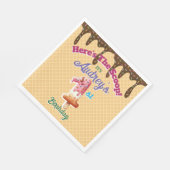 スクープのワッフルコーン招待状 スタンダードランチョンナプキン (角)