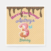 スクープのワッフルコーン招待状 スタンダードランチョンナプキン (正面)