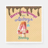 スクープのワッフルコーン招待状 スタンダードランチョンナプキン (正面)