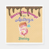 スクープのワッフルコーン招待状 スタンダードランチョンナプキン (正面)