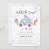 スクープの性別でアイスクリームを見る 招待状 (正面)