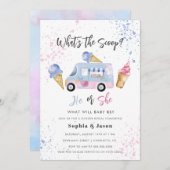 スクープの性別でアイスクリームを見る 招待状 (正面/裏面)