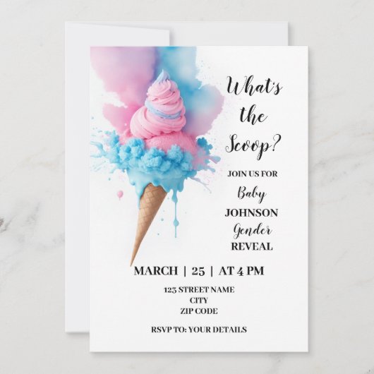 スクープをテーマにしたジェンダーが明かす理由 招待状 (正面)