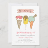 スクープアイスクリームの誕生日案内です 招待状 (正面)