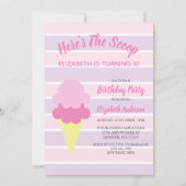 スクープアイスクリームサマー誕生日 招待状 (正面)