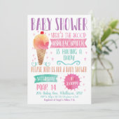 スクープアイスクリームベビーシャワー招待状 招待状 (スタンド正面)