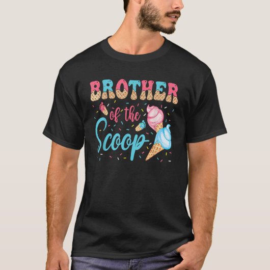 スクープアイスクリーム性別発表ベイビーのお兄ちゃん Tシャツ (正面)