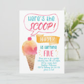 スクープアイスクリーム誕生日招待状 招待状 (スタンド正面)