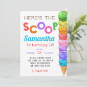 スクープアイスクリーム誕生日招待状 招待状 (スタンド正面)
