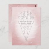 スクープアップアイスクリームテーマシャワー招待状 ポストカード (正面/裏面)
