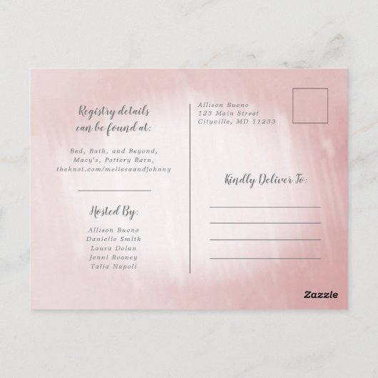 スクープアップアイスクリームテーマシャワー招待状 ポストカード (裏面)