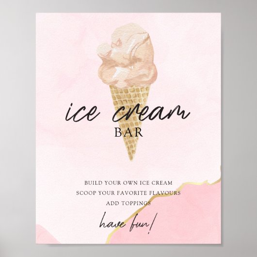 スクープアップピンクモダンブライダルシャワーシンボルや象徴 ポスター (正面)