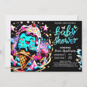 スクープエレガントアイスクリームボーイ赤ちゃんシャワー 招待状 (正面)