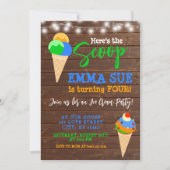 【スクープボーイのアイスクリームパーティー誕生日】 招待状 (正面)