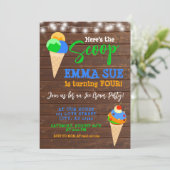 【スクープボーイのアイスクリームパーティー誕生日】 招待状 (スタンド正面)