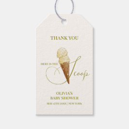 スクープモダンアイスエレガントクリーム赤ちゃんシャワー ギフトタグ