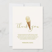 スクープモダンアイスエレガントクリーム赤ちゃんシャワー サンキューカード (正面)