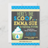 スクープヨーグルト凍っていパーティー誕生日 招待状 (正面)