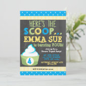 スクープヨーグルト凍っていパーティー誕生日 招待状 (スタンド正面)