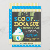 スクープヨーグルト凍っていパーティー誕生日 招待状 (正面/裏面)