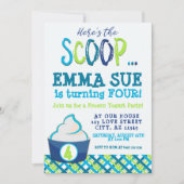 スクープヨーグルト凍っていパーティー誕生日 招待状 (正面)