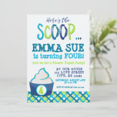 スクープヨーグルト凍っていパーティー誕生日 招待状 (スタンド正面)