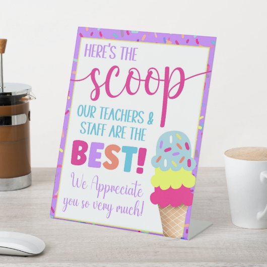 スクープ先生賞味アイスクリーム 台座サイン (インサイチュ)