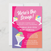 スクープ子供のアイスクリーム誕生日パーティーはこちら 招待状 (正面)