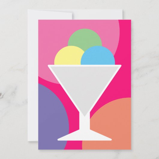 スクープ子供のアイスクリーム誕生日パーティーはこちら 招待状 (裏面)