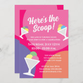 スクープ子供のアイスクリーム誕生日パーティーはこちら 招待状 (正面/裏面)