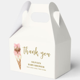 スクープ弓アイスクリームベビーシャワーありがとう フェイバーボックス