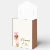 スクープ弓アイスクリームベビーシャワーへようこそ フェイバーボックス (見開き)