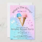 スクープ性別でアイスクリームを見るカスタム 招待状 (正面)