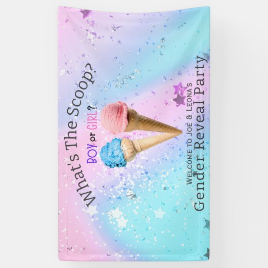 スクープ性別でアイスクリームを見る 横断幕 (縦)