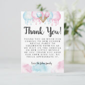 スクープ性別リビールサンキューカード。 サンキューカード (スタンド正面)