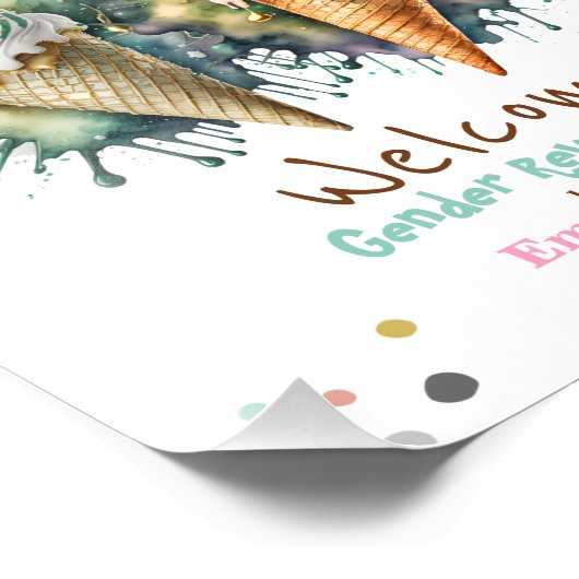 スクープ性別表示パーティーウェルカムサイン フォトプリント            (角)