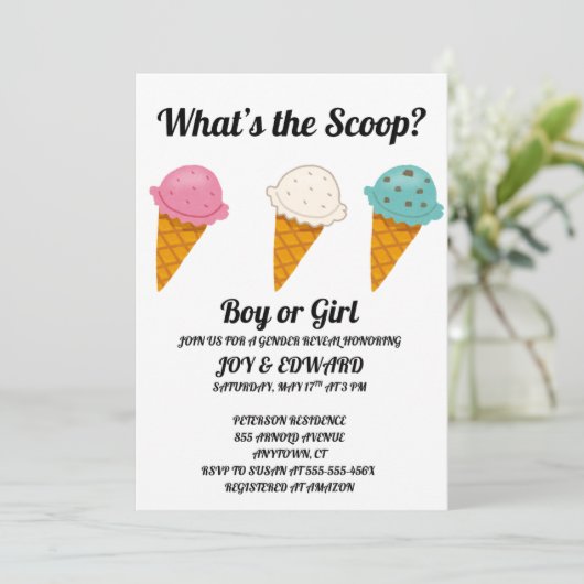 スクープ性別表示パーティー 招待状 (スタンド正面)