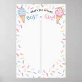 スクープ投票でアイスクリームを表示する性別 ポスター (正面)