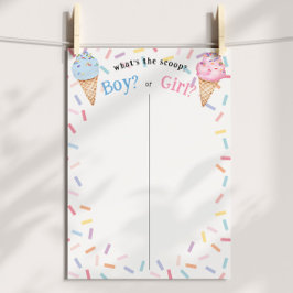 スクープ投票でアイスクリームを表示する性別 ポスター