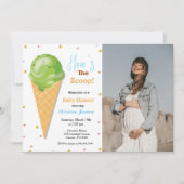 スクープ来アイスクリームの赤ちゃんシャワー 招待状 (正面)