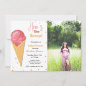 スクープ来アイスクリームの赤ちゃんシャワー 招待状 (正面)