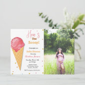 スクープ来アイスクリームの赤ちゃんシャワー 招待状 (スタンド正面)